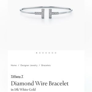 Tiffany T Diamond Wire Bracelet in 18k Gold